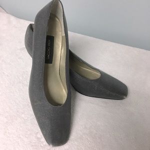 Vintage Ferra Giacomo Silver Gray Heels with Rounded Toe